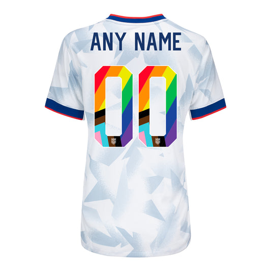 Women's Nike USWNT 2025 Pride Personalized Brilliant Home Stadium Jersey