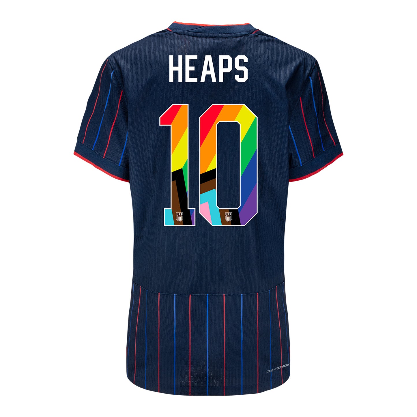Women's Nike USWNT 2025 Pride Personalized Heartbeat Away Match Jersey