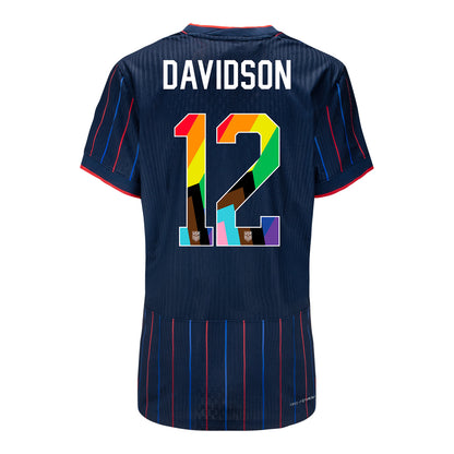 Women's Nike USWNT 2025 Pride Personalized Heartbeat Away Match Jersey