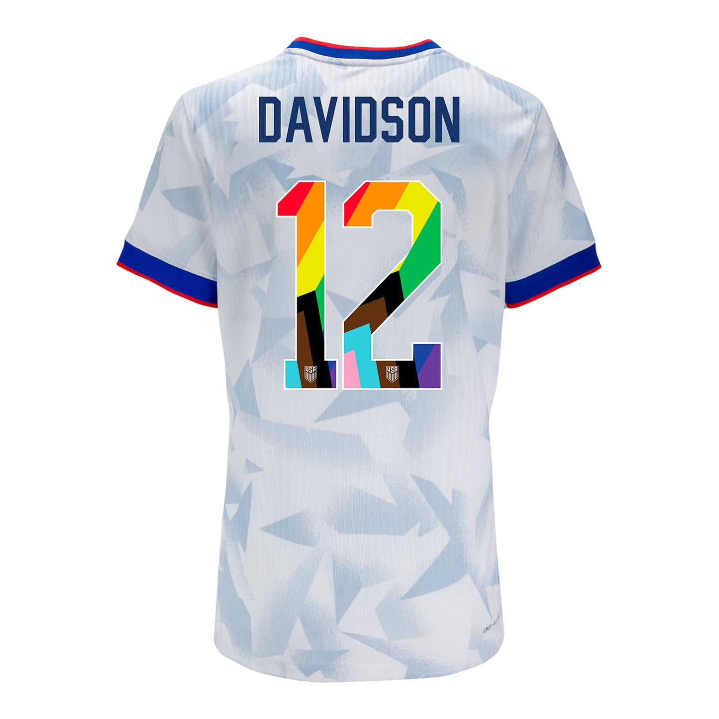 Women's Nike USWNT 2025 Pride Personalized Brilliant Home Match Jersey