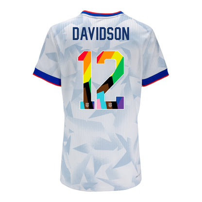Women's Nike USWNT 2025 Pride Personalized Brilliant Home Match Jersey