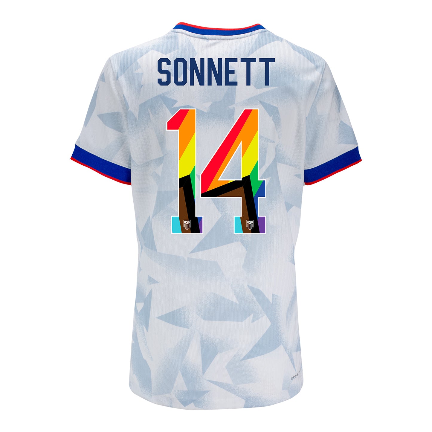 Women's Nike USWNT 2025 Pride Personalized Brilliant Home Match Jersey