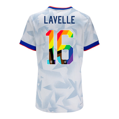 Women's Nike USWNT 2025 Pride Personalized Brilliant Home Match Jersey