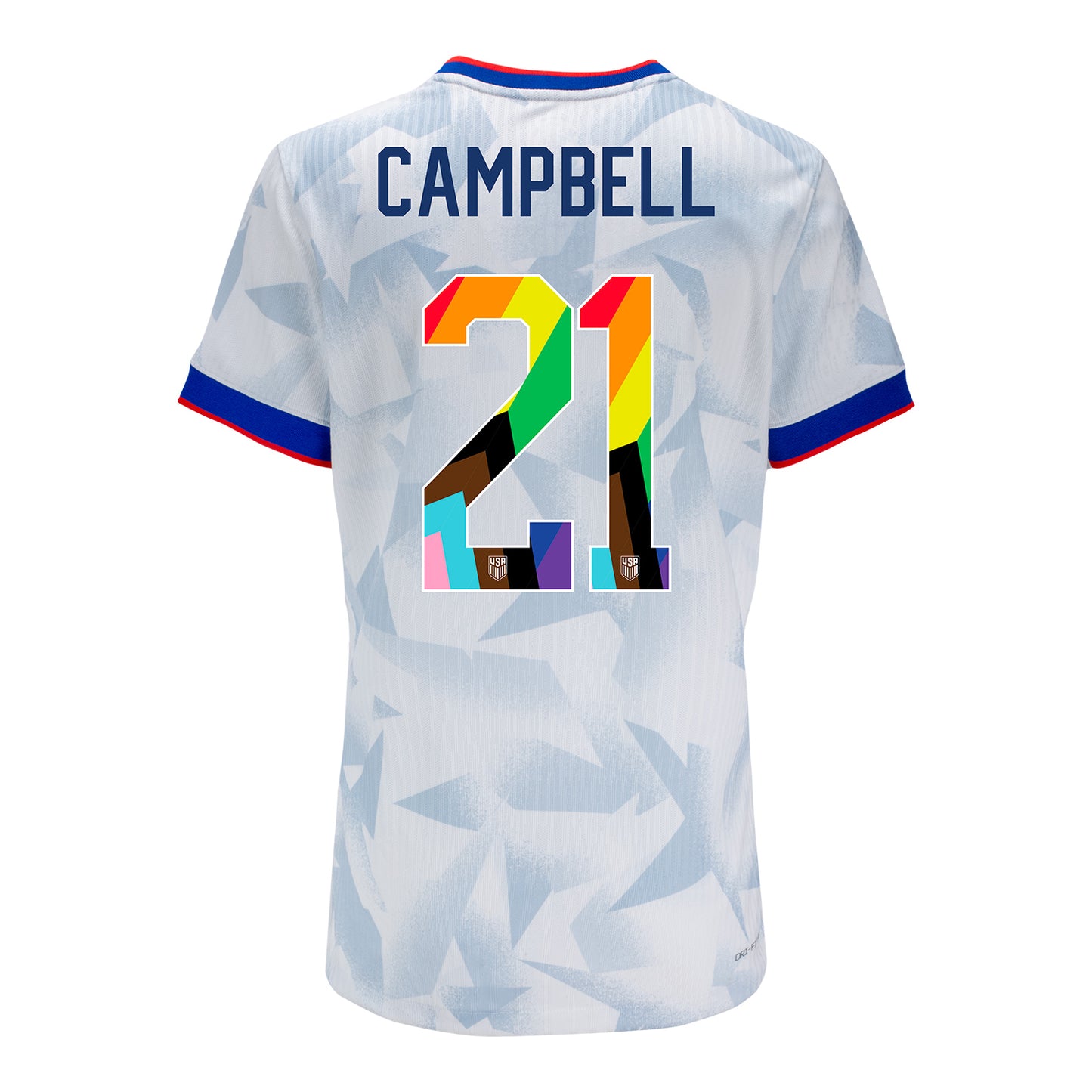 Women's Nike USWNT 2025 Pride Personalized Brilliant Home Match Jersey