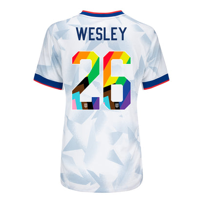 Women's Nike USWNT 2025 Pride Personalized Brilliant Home Match Jersey
