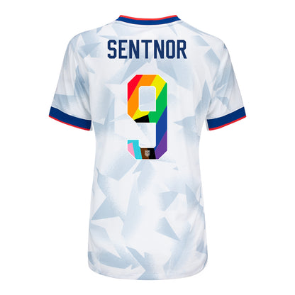 Women's Nike USWNT 2025 Pride Personalized Brilliant Home Match Jersey