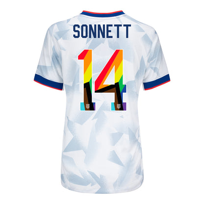 Women's Nike USWNT 2025 Pride Personalized Brilliant Home Stadium Jersey