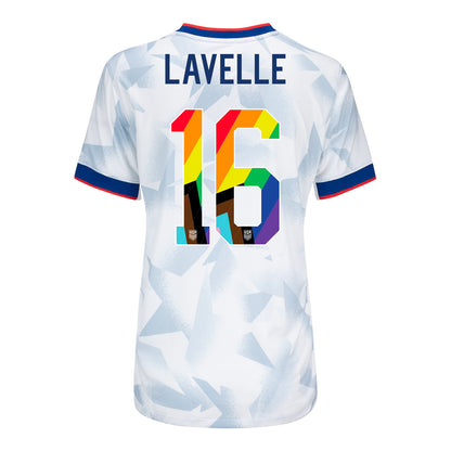 Women's Nike USWNT 2025 Pride Personalized Brilliant Home Stadium Jersey