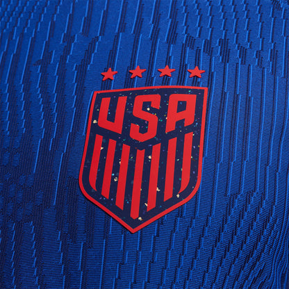 Men's Nike USWNT 2023 Away Match Jersey in Blue - Badge View