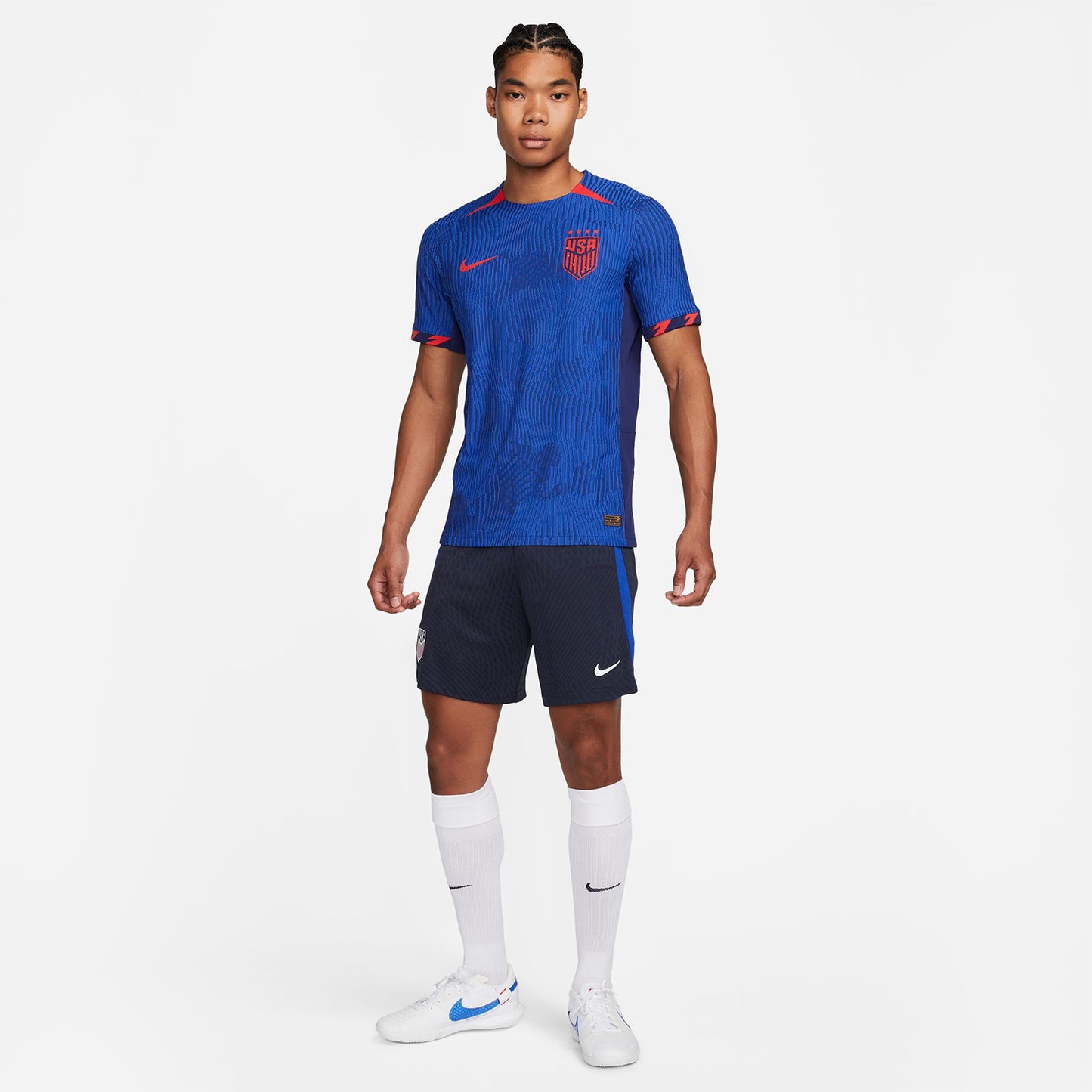 Men's Nike USWNT 2023 Away Match Jersey in Blue - Front View