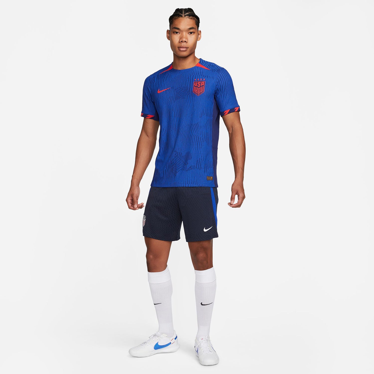 Men's Nike USWNT 2023 Away Match Jersey in Blue - Front View