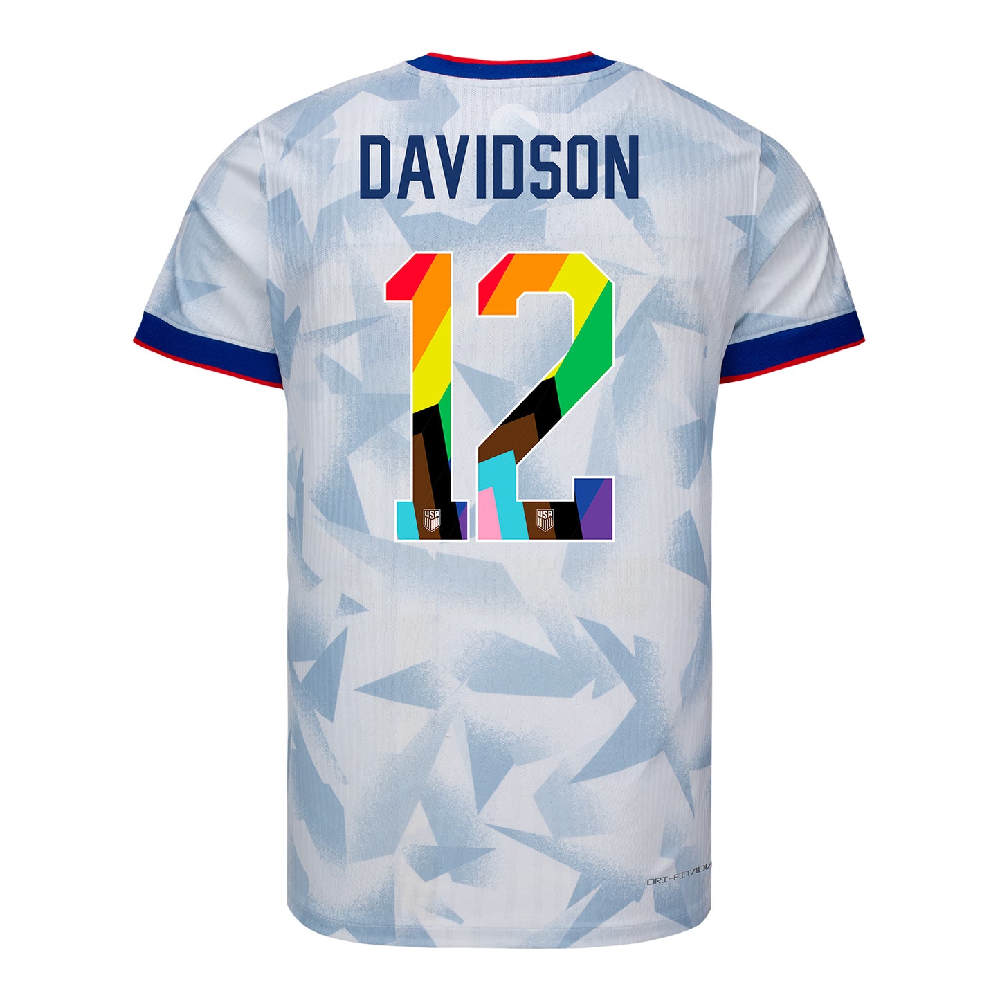 Men's Nike USWNT 2025 Pride Personalized Brilliant Home Match Jersey