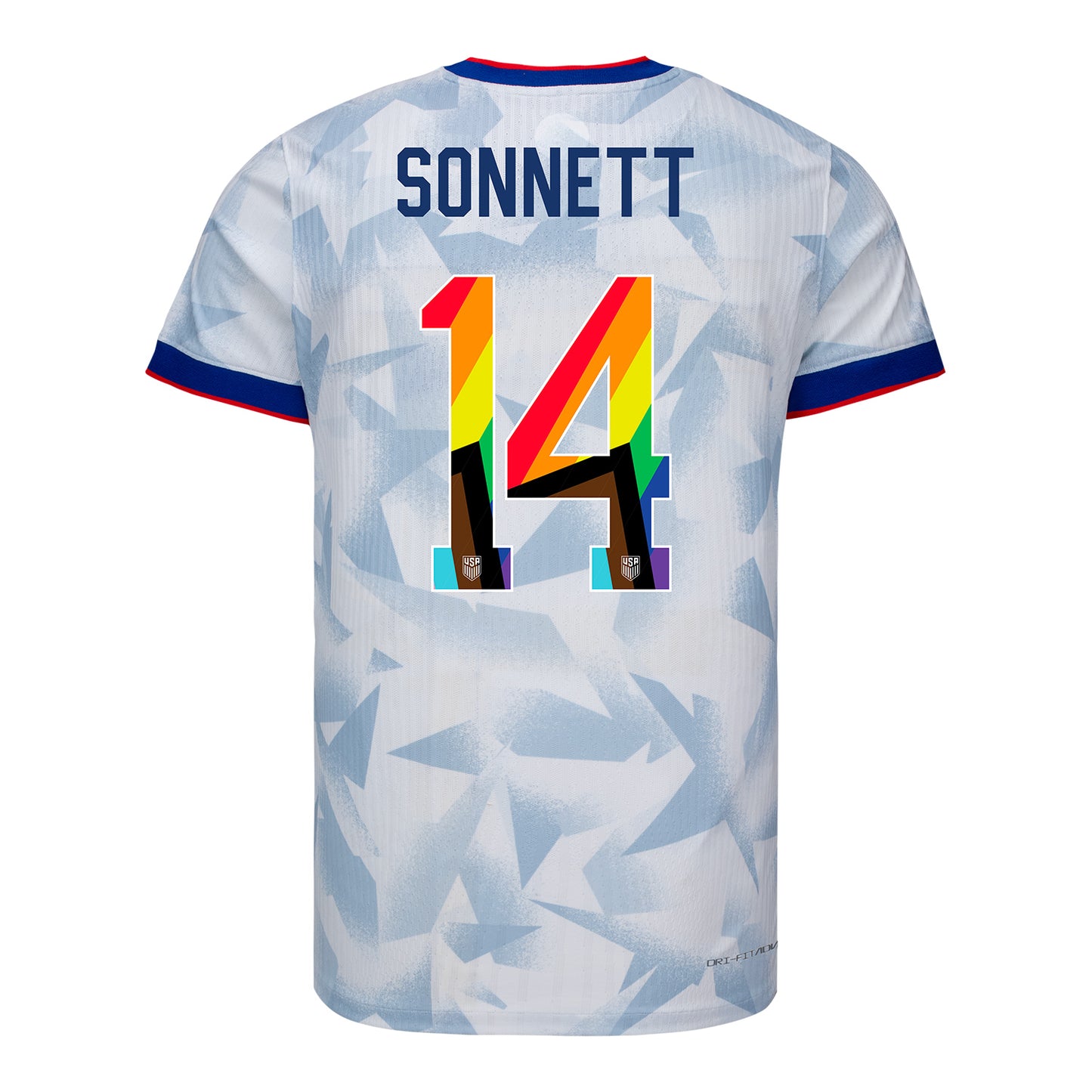 Men's Nike USWNT 2025 Pride Personalized Brilliant Home Match Jersey