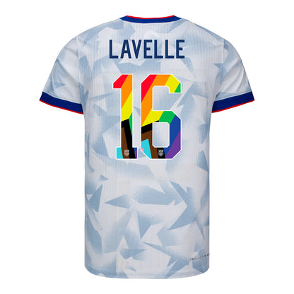 Men's Nike USWNT 2025 Pride Personalized Brilliant Home Match Jersey