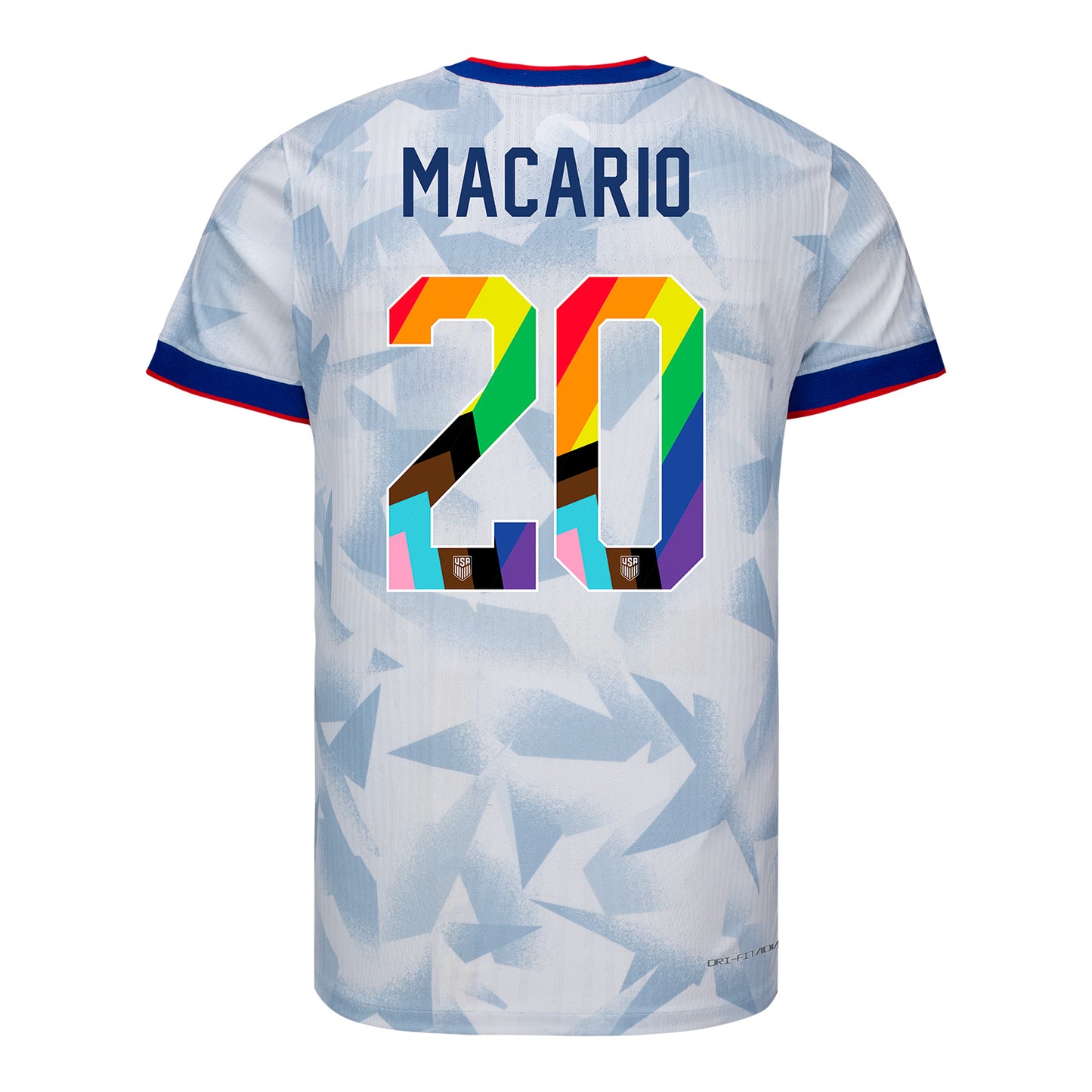 Men's Nike USWNT 2025 Pride Personalized Brilliant Home Match Jersey