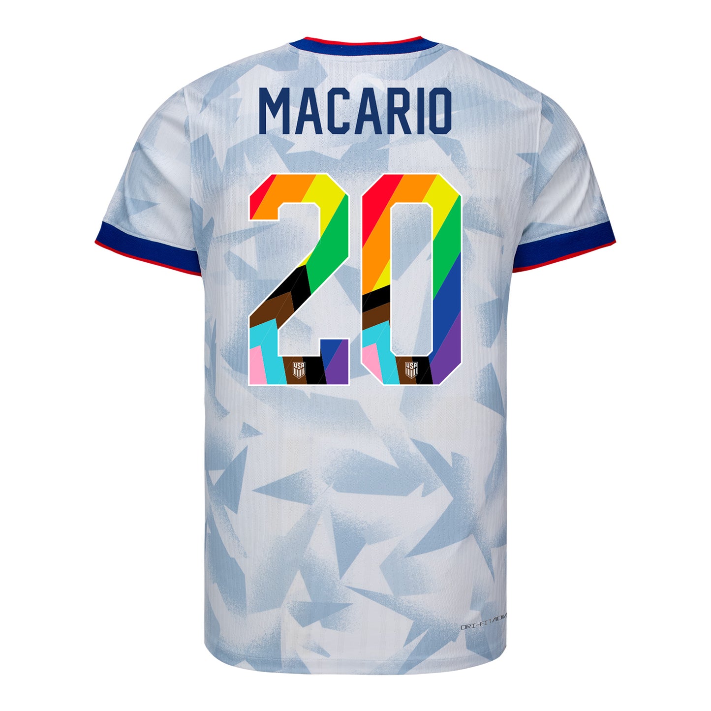 Men's Nike USWNT 2025 Pride Personalized Brilliant Home Match Jersey