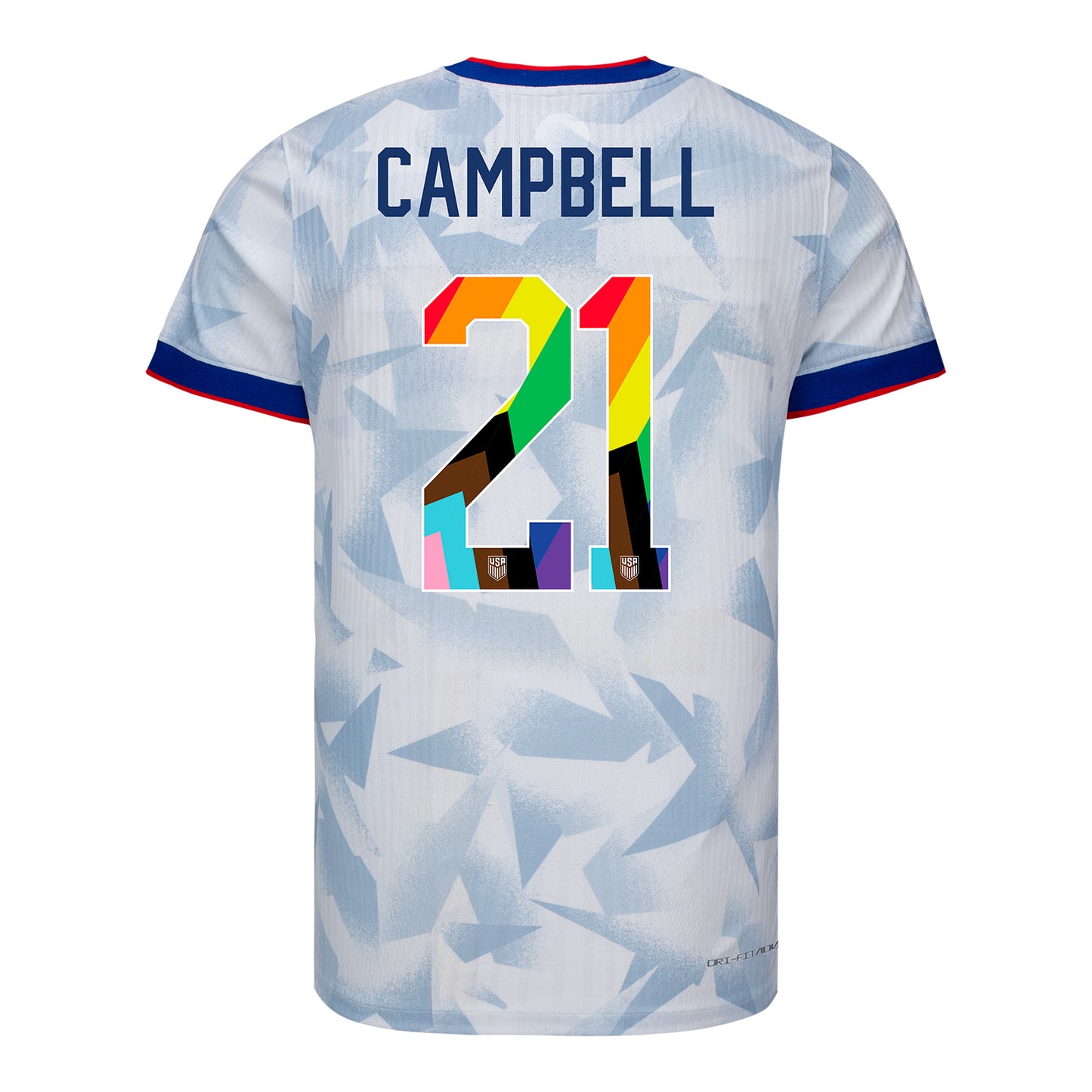 Men's Nike USWNT 2025 Pride Personalized Brilliant Home Match Jersey