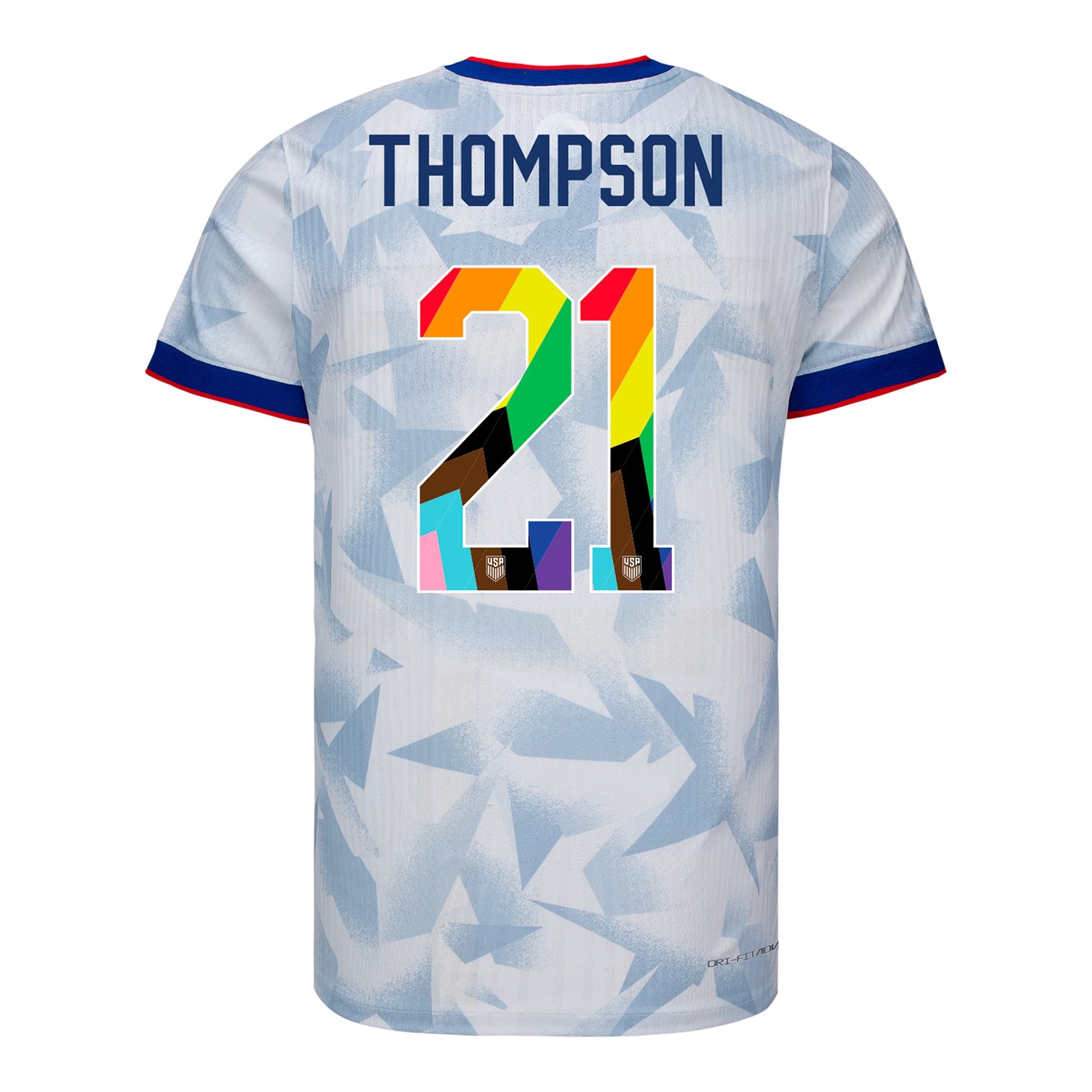 Men's Nike USWNT 2025 Pride Personalized Brilliant Home Match Jersey