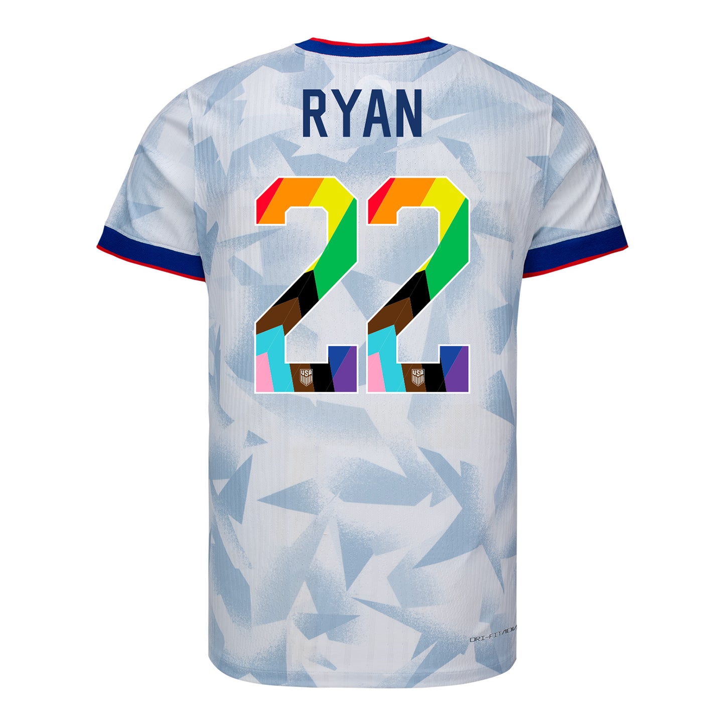 Men's Nike USWNT 2025 Pride Personalized Brilliant Home Match Jersey
