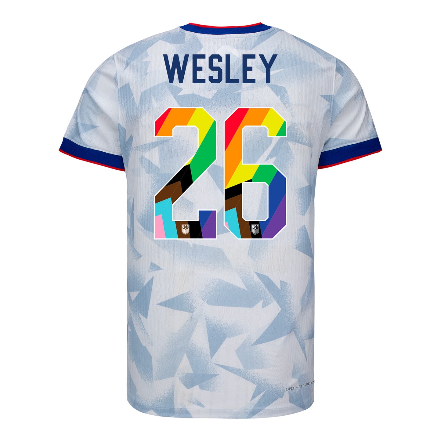 Men's Nike USWNT 2025 Pride Personalized Brilliant Home Match Jersey