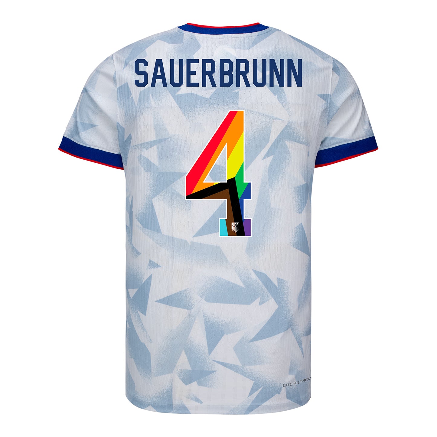 Men's Nike USWNT 2025 Pride Personalized Brilliant Home Match Jersey