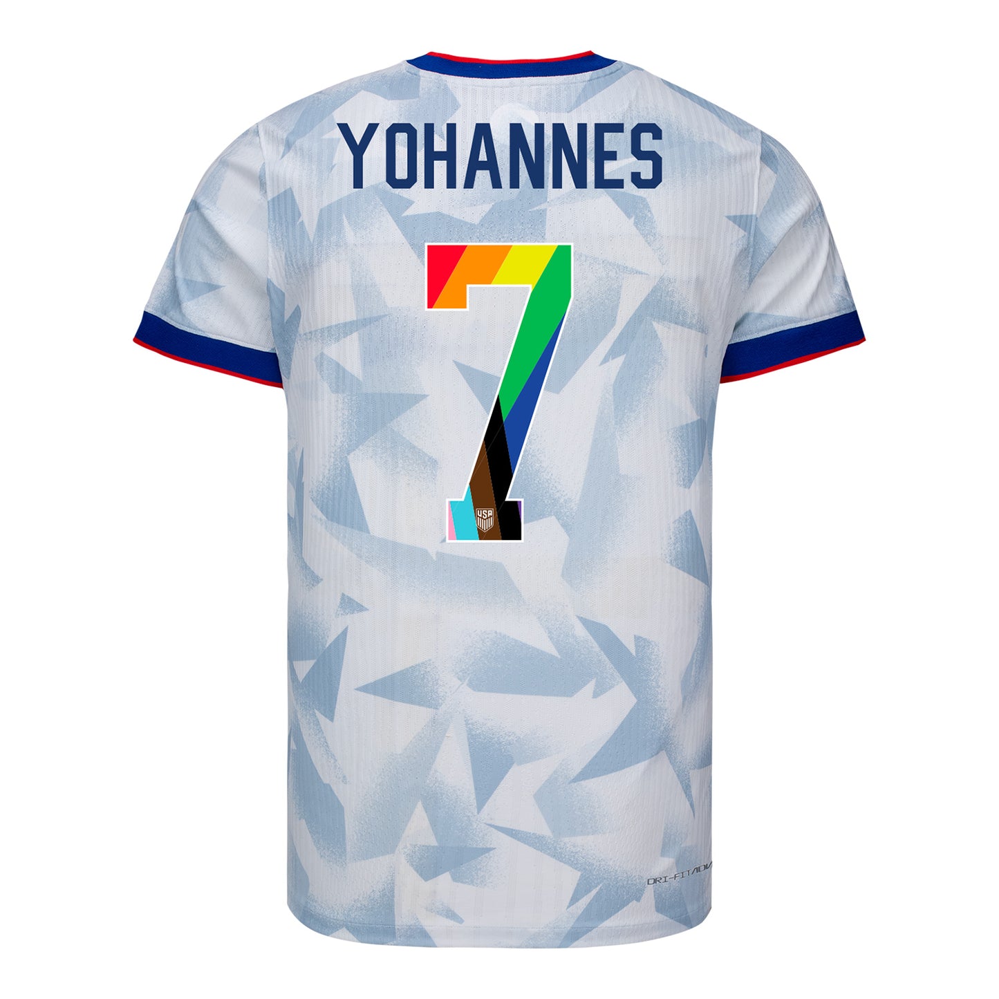 Men's Nike USWNT 2025 Pride Personalized Brilliant Home Match Jersey