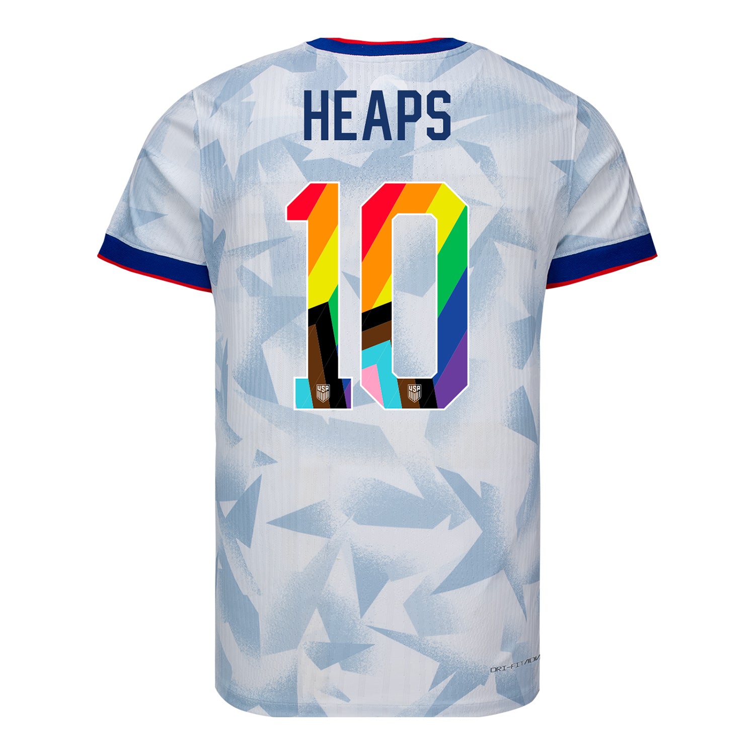 Men's Nike USWNT 2025 Pride Personalized Brilliant Home Match Jersey