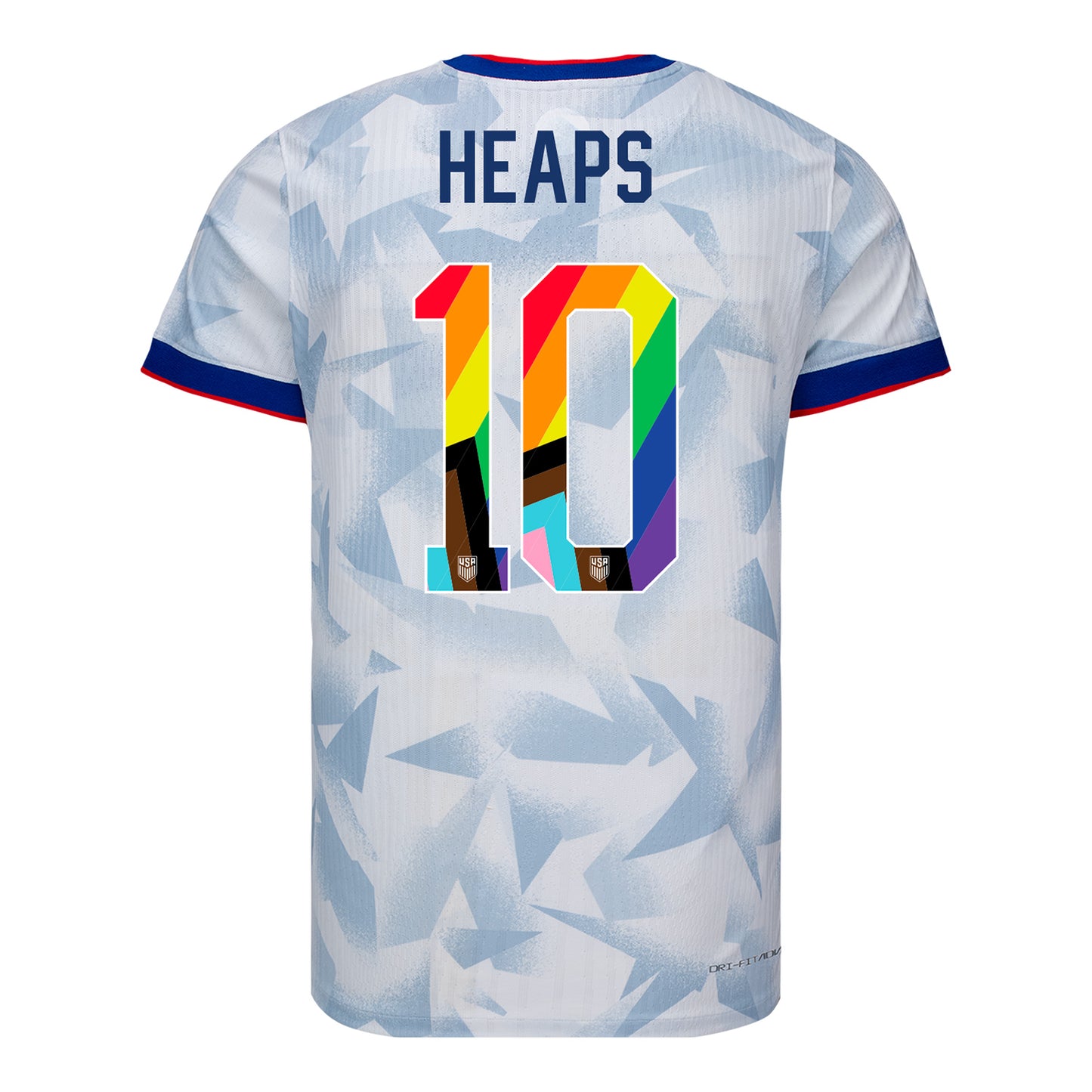 Men's Nike USWNT 2025 Pride Personalized Brilliant Home Match Jersey