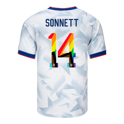 Men's Nike USWNT 2025 Pride Personalized Brilliant Home Stadium Jersey