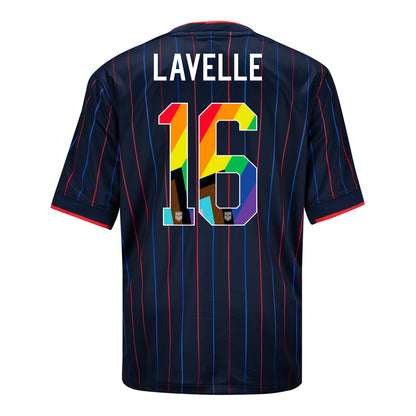 Youth Nike USWNT 2025 Pride Personalized Heartbeat Away Stadium Jersey