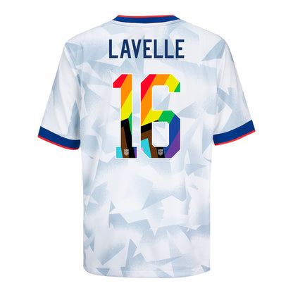 Youth Nike USWNT 2025 Pride Personalized Brilliant Home Stadium Jersey