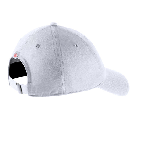 Women's Nike USWNT Campus Script Hat in White - Back/Side View