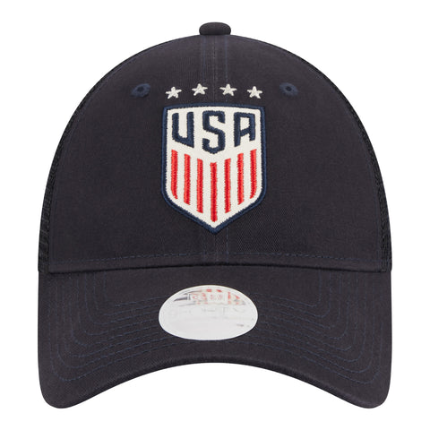Women's New Era USWNT 9Forty Navy Hat - Front View