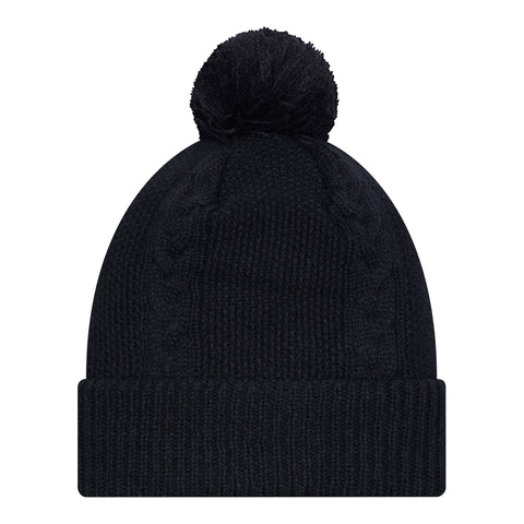 Women's New Era USWNT White Cable Knit Hat - Back View
