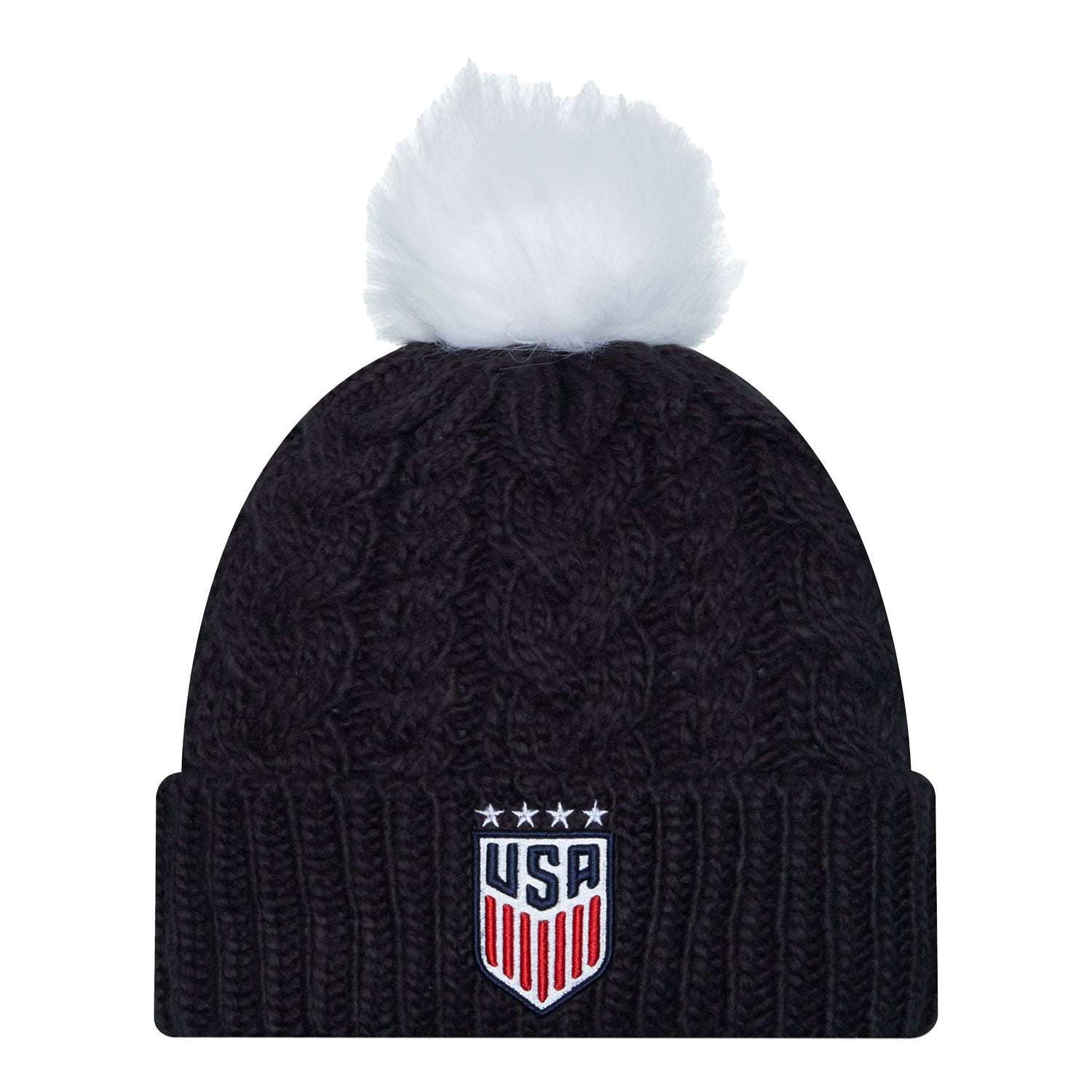 Women's New Era USWNT Knit Navy Hat - Front View