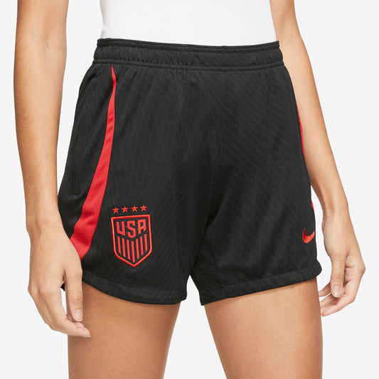 Women's Nike USWNT Strike Knit Black Shorts - Front View