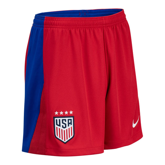 Women's Nike USWNT 2024 Stadium Away Red Shorts - Angled Right View
