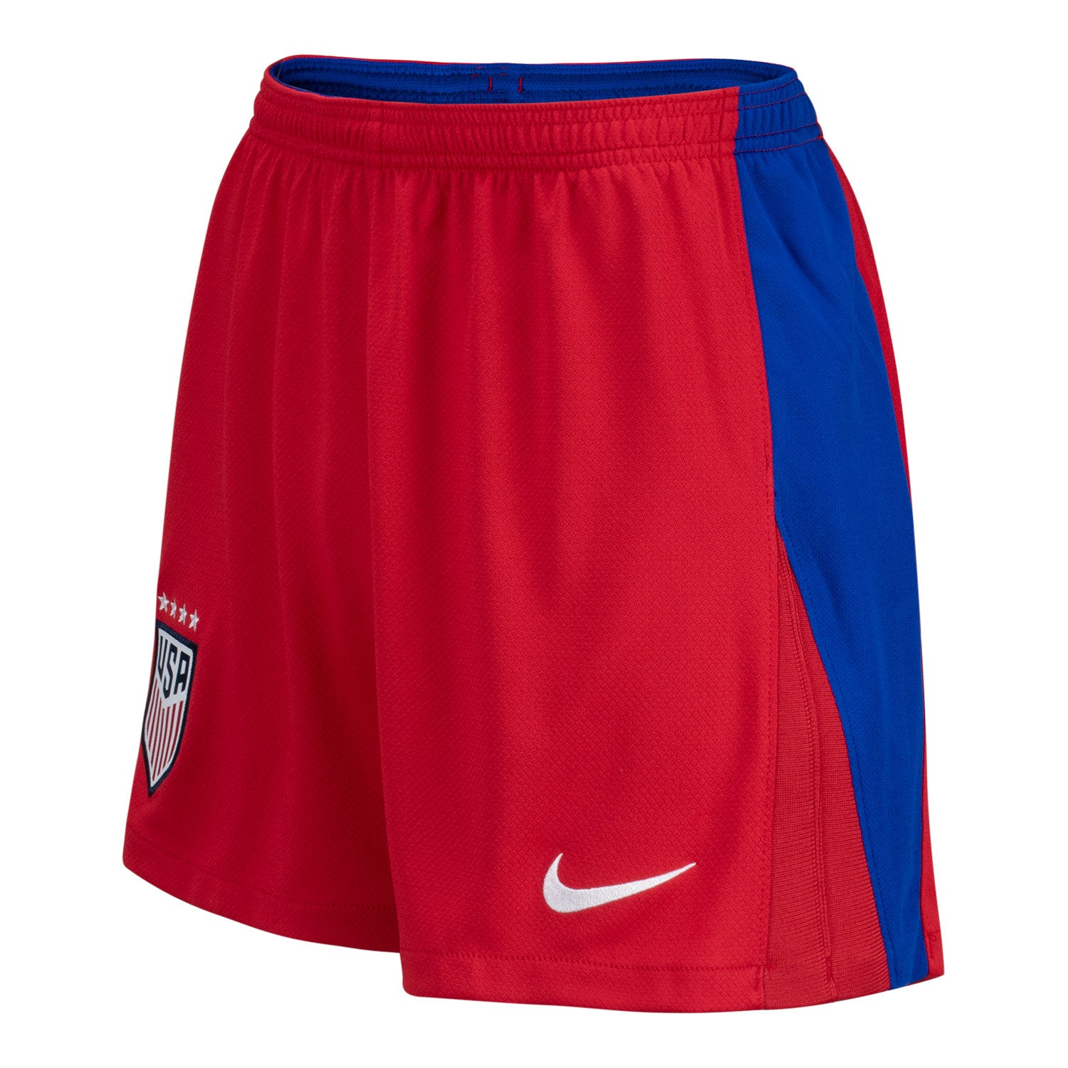Women's Nike USWNT 2024 Stadium Away Red Shorts - Angled Left View