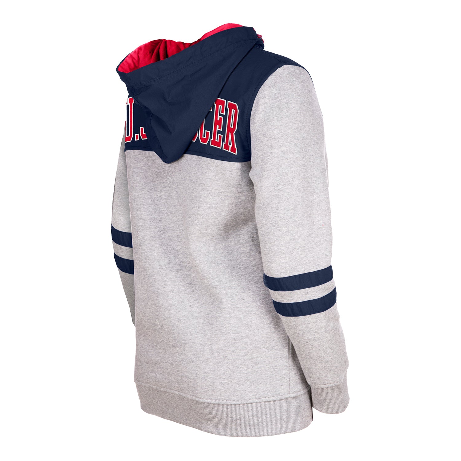 Women's New Era USWNT Full Zip Grey Jacket - Back Side View