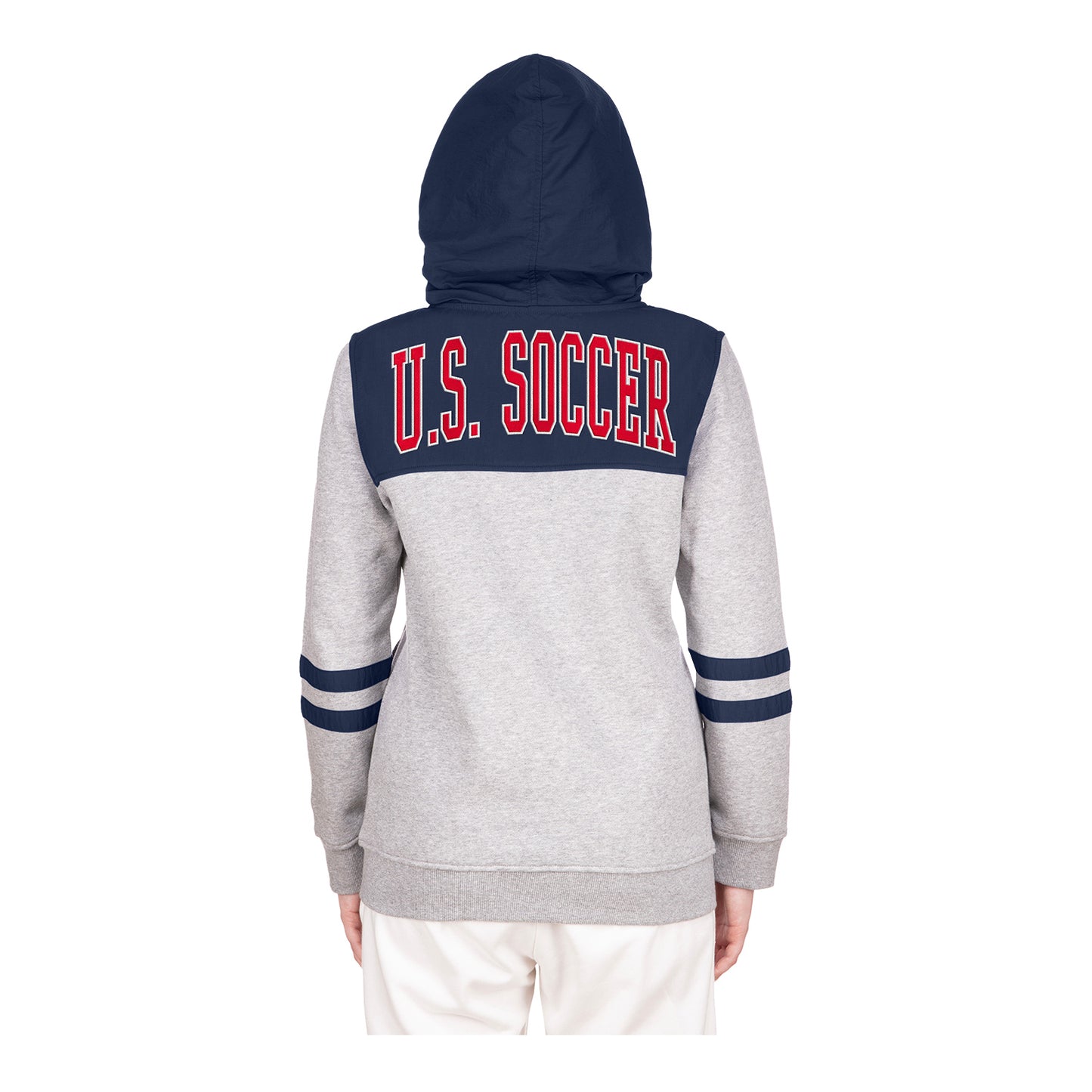 Women's New Era USWNT Full Zip Grey Jacket - Back View