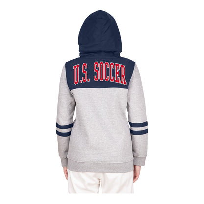Women's New Era USWNT Full Zip Grey Jacket - Back View
