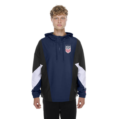 Unisex New Era USWNT Color Block Hooded Quarter Zip
