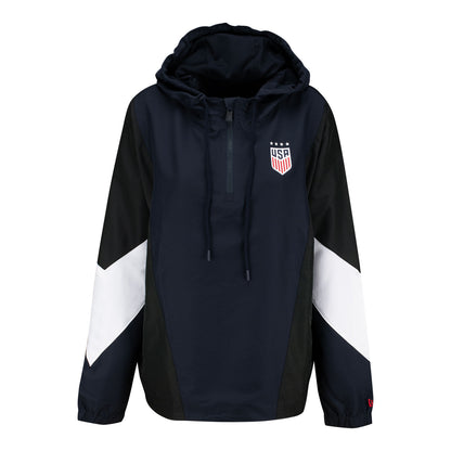 Unisex New Era USWNT Color Block Hooded Quarter Zip
