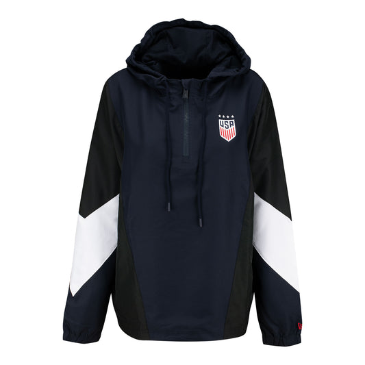 Unisex New Era USWNT Color Block Hooded Quarter Zip