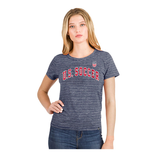 Women's New Era USWNT Arched Navy Tee - Front View