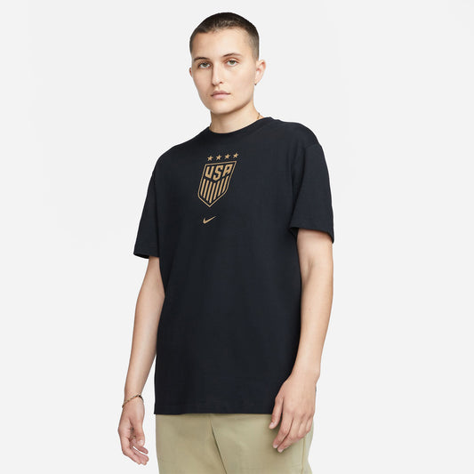 Women's Nike USWNT Crest Black Tee - Model View