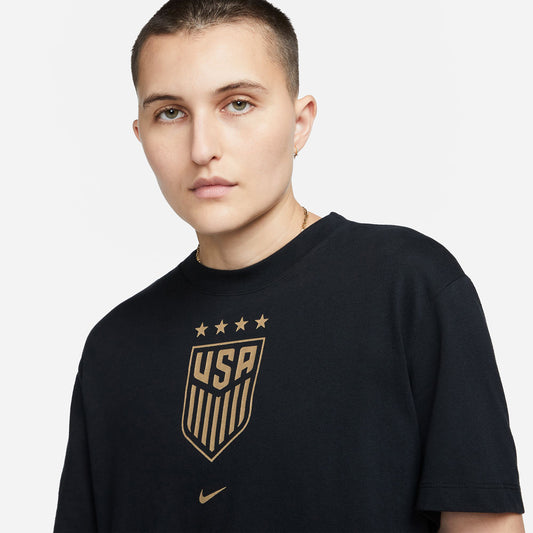 Women's Nike USWNT Crest Black Tee - Front View