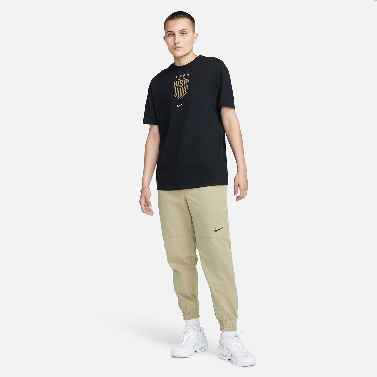 Women's Nike USWNT Crest Black Tee - Model View