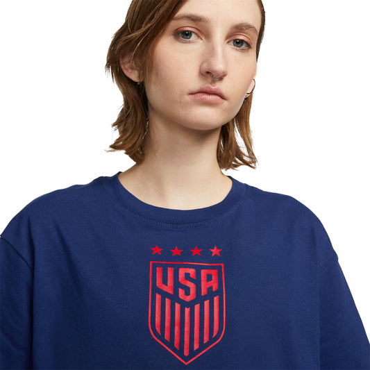 Women's Nike USWNT 2023 Crest Blue Tee - Front View