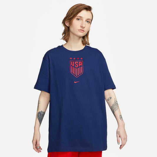 Women's Nike USWNT Crest Blue Tee - Front View